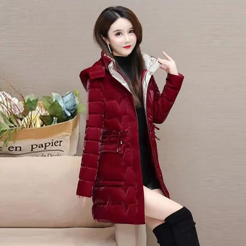 2023 New Women Down Cotton Coat Winter Jacket Female No Wash Parkas Plus Size Cotton Outwear  Hooded To Keep Warm Overcoat