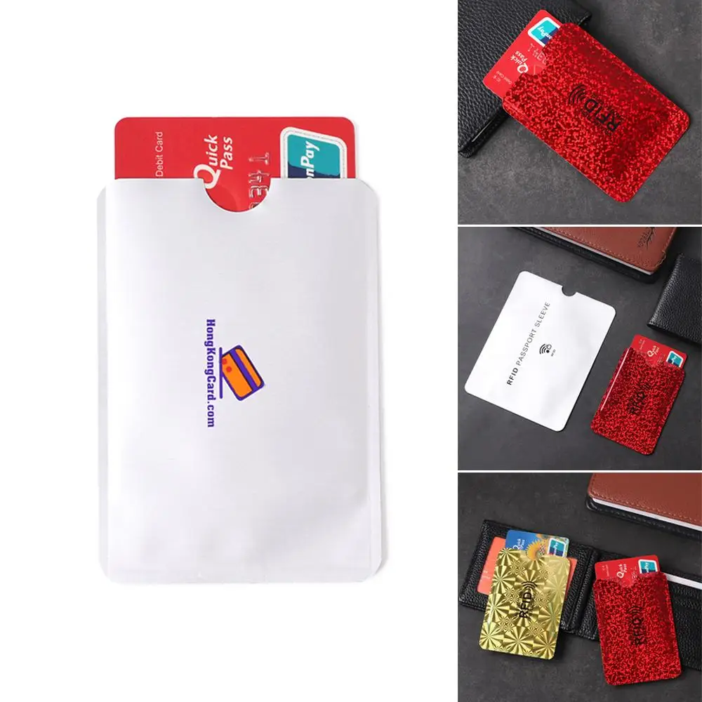

5PCS Aluminum Foil Anti-degaussing Card Protection Bank Set RFID Shielding Bag NFC Anti-theft Brush Card Holder Blocking Reader