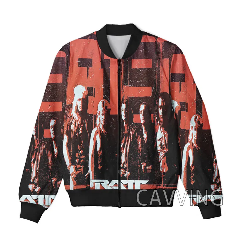 New Fashion Women/Men's 3D Print   Ratt Rock Band  Zipper Bomber Jackets Men Overcoat Mens Coat Zip Up Jackets 3