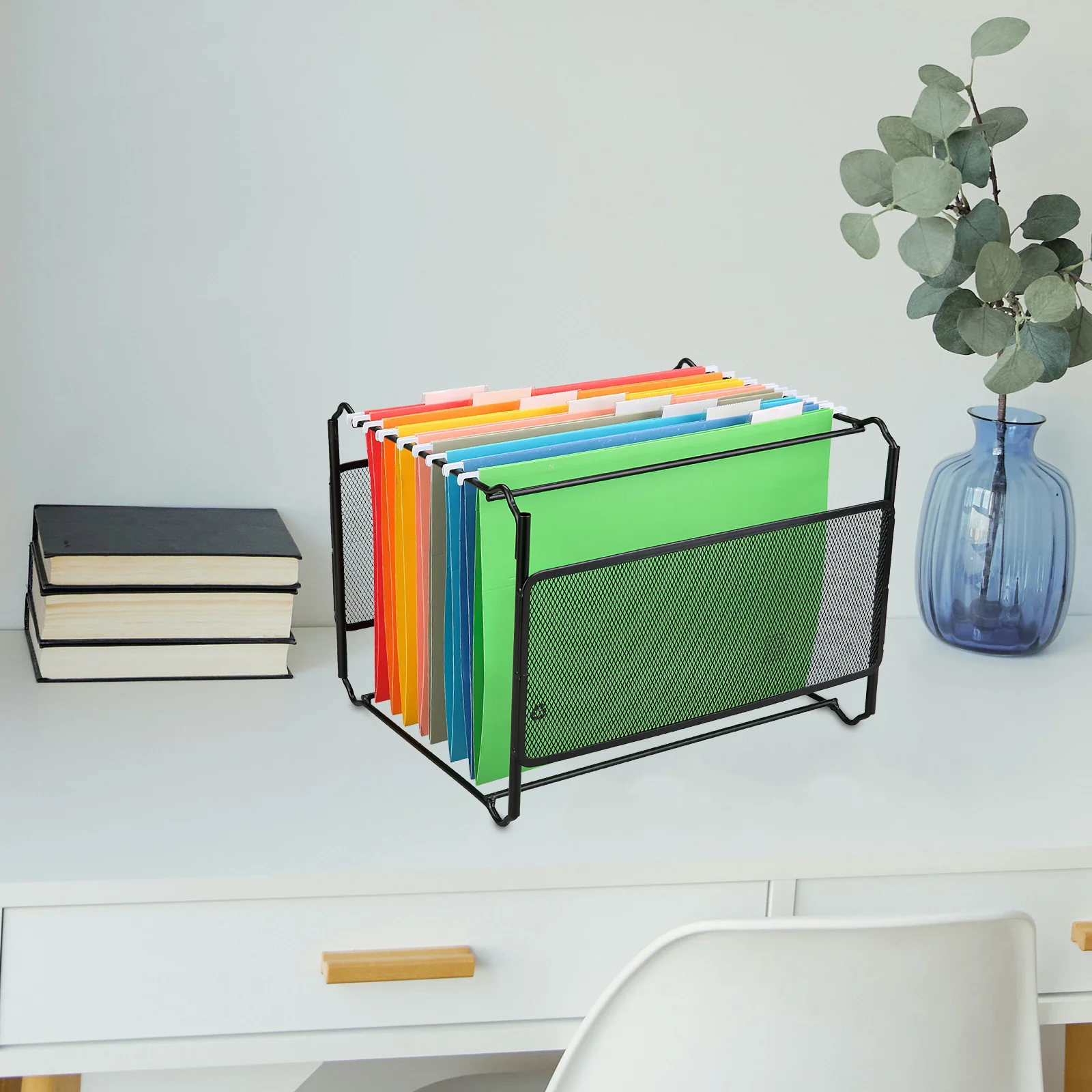 8 PCS Office Drawers A4 File Folder Hanging Holder Wall-mounted Supplies Documents Organizer