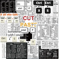 30PCS Shortcut Key Tips Waterproof Computer Sticker DIY Keyboard ipad Laptop And Desktop Student Gift Decoration Toy Sticker 1