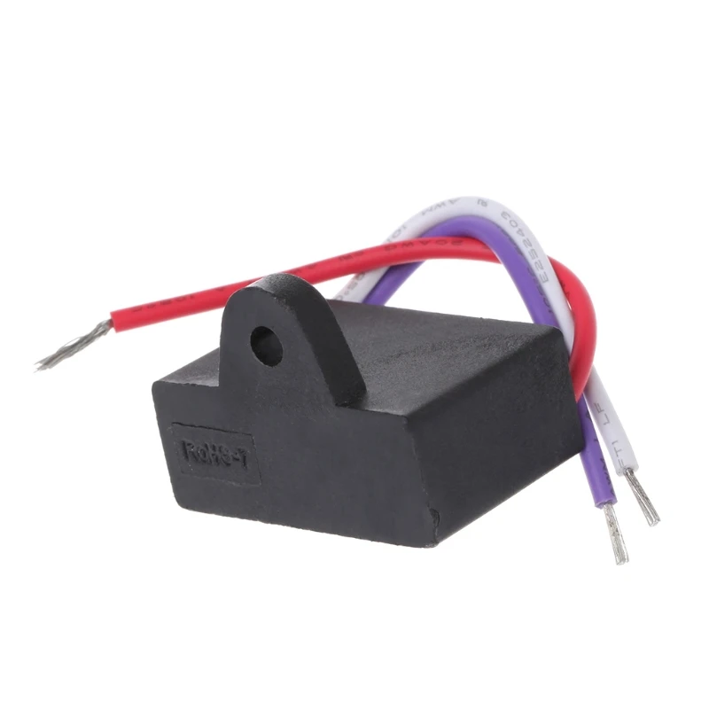 Black CBB61 1.5uF+2.5uF 3 Wires AC 250V 50/60Hz Capacitor For Ceiling Fan