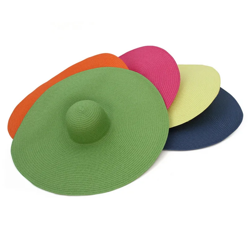 Cappello Di Paglia Oversize Da Donna Per Spiaggia E Estate - Tesa Larga, Protezione UV 98%, Pieghevole, Traspirante - Paglia Di Carta, Circonferenza 56-58 Cm