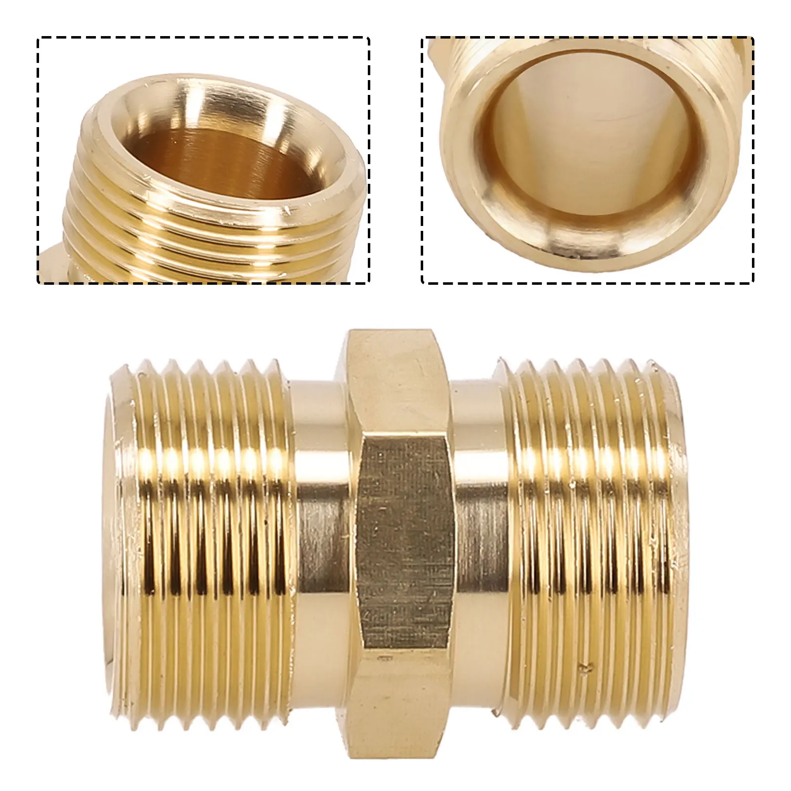 

High Quality Hose Connector Adapter Brass Connector High Pressure Hose Extension M22 Replacement Spare Parts Washer