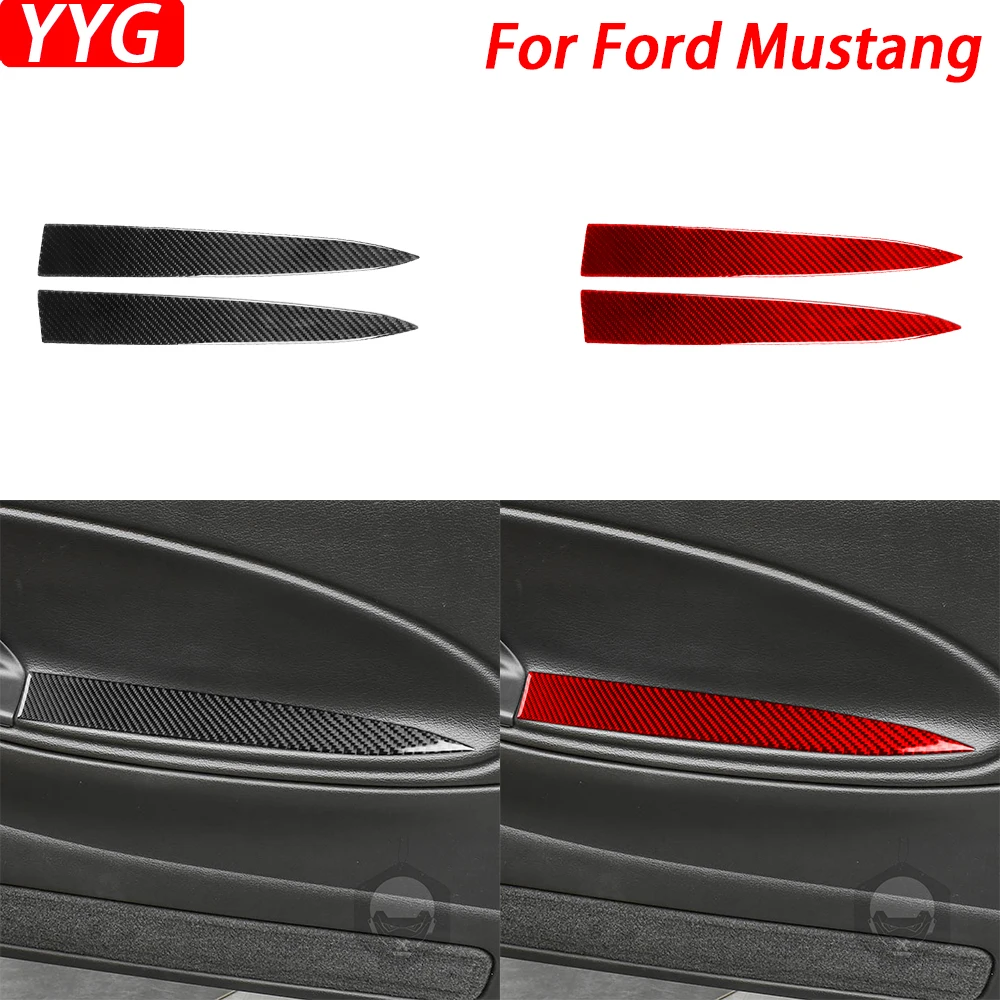 

Внутренняя панель двери из углеродного волокна для Ford Mustang 2001-2004, декоративный Стайлинг, украшение салона автомобиля, аксессуары, наклейка