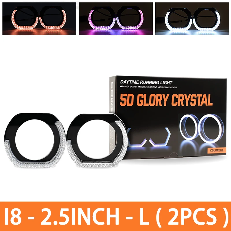 ตัวเลือกสินค้า ไฟหน้า LED ขนาดใหญ่ 2.5/3 นิ้ว พร้อมวงแหวน RGB ควบคุมผ่านแอพ