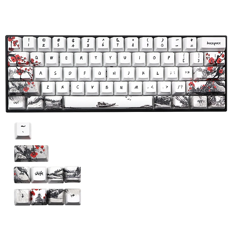 

Novelty Allover Dye Subbed Plum Blossom 71 Key Profile Keycap for GH60 RK61 ALT61 Anne PRO2 GK61 GK64 Dz60 Keycaps,US