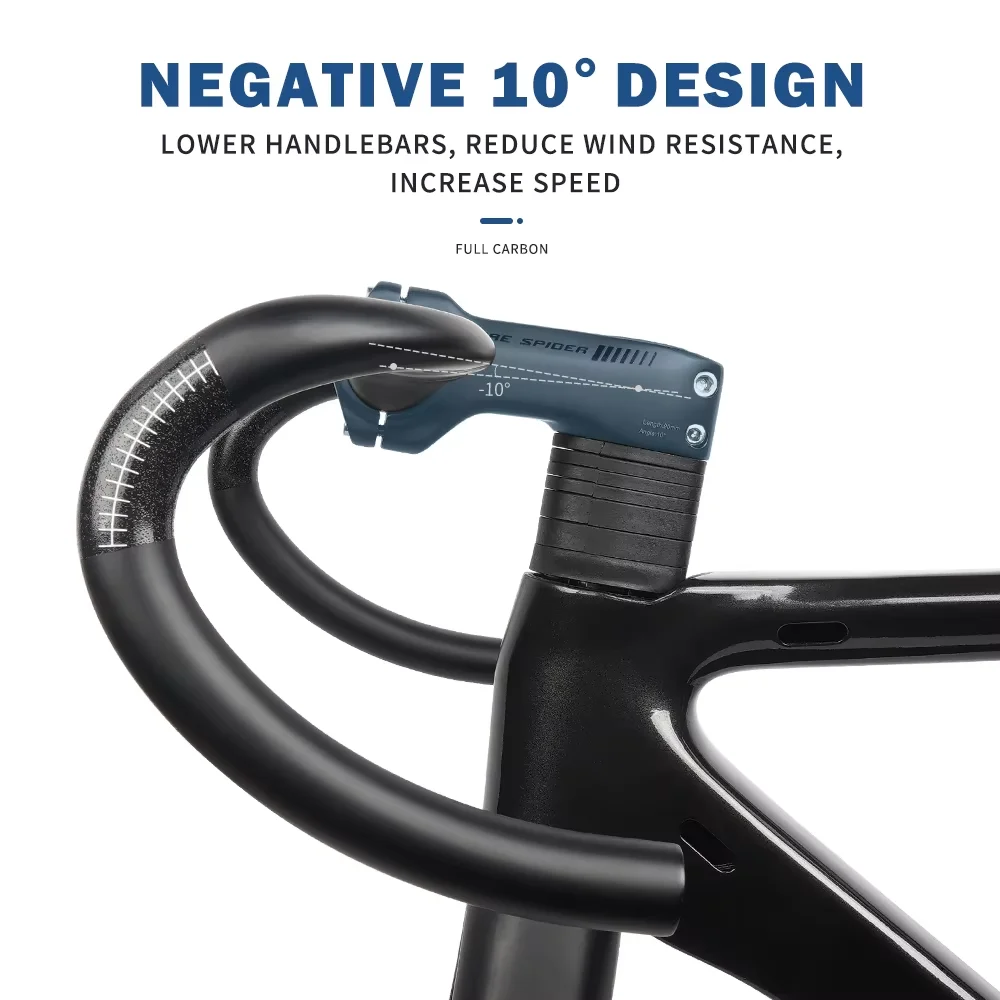 Fire Spider Full Carbon Bicycle Stem -10 Degree Road Bike Stem