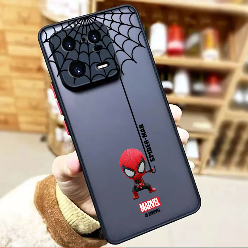 thumbnail image 1 of Funda mate para Xiaomi 13 12 12S 12T 11 11T 10 10T 10S 8 6X 5X PRO LITE 5G Funda Shell dibujos animados Marvel Spider-Man Spider Web, 1 of 5