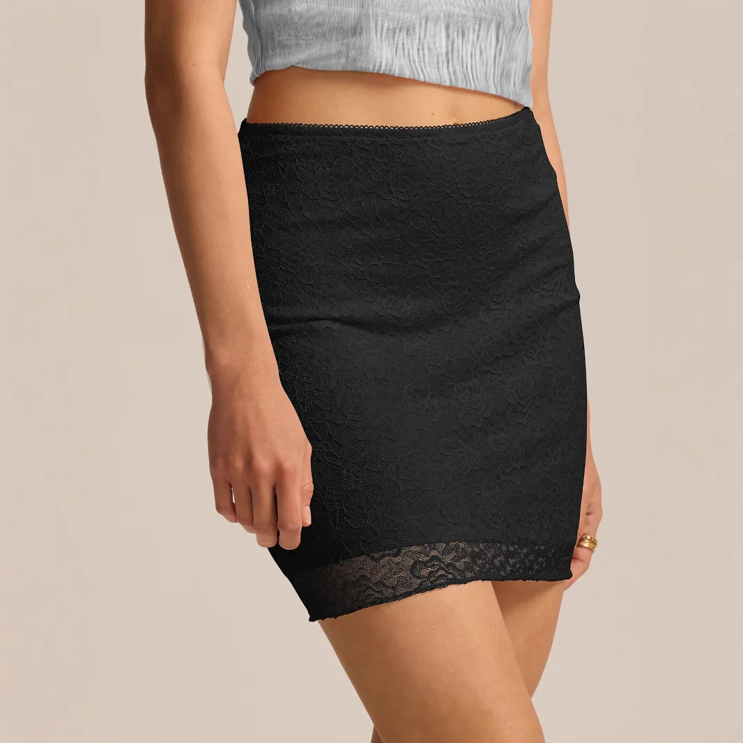Black White Lace Crochet Mini Skirt for Women Summer