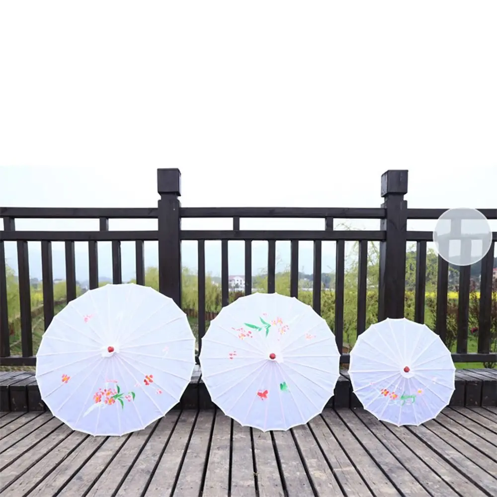 Folding Umbrellas 1pcs Chinese Art Umbrella Frame Silk Parasol For Wedding Birthday Party Bride Bridemaid Hand-painted Flower folding umbrella
