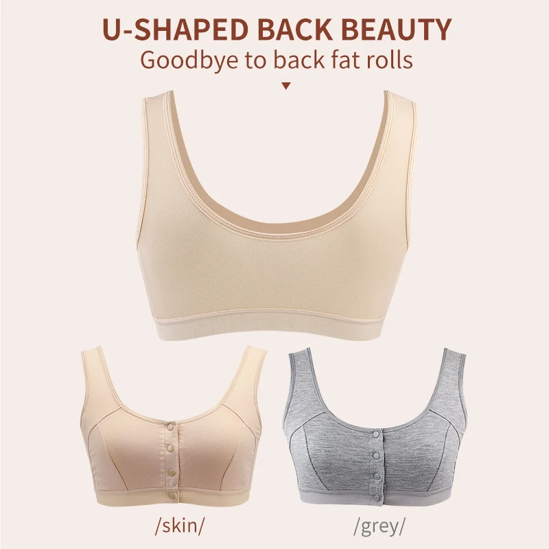 6031 Mastectomy Bra with Pockets Front Closure Cotton Plus Size Lingerie for Post Surgery Women Silicone Insert 4