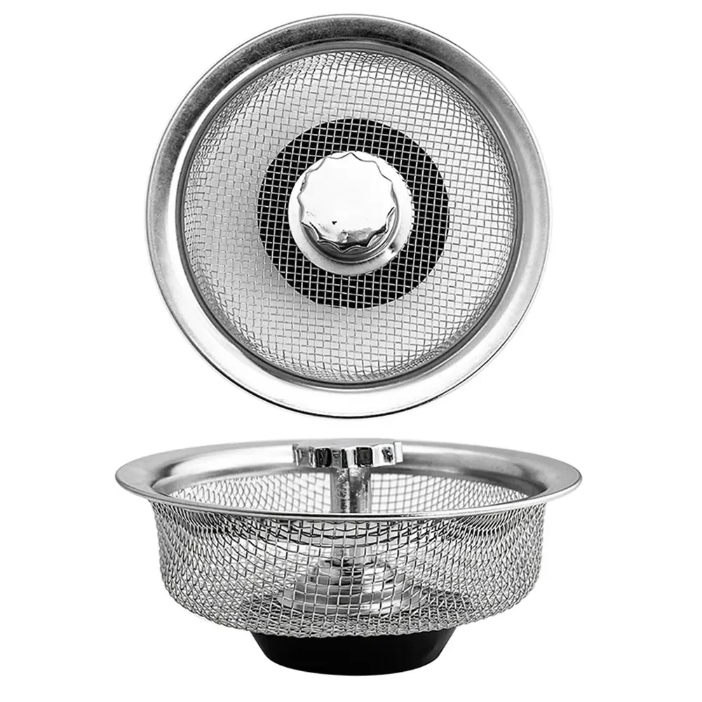 Stainless Steel Sink Strainer Waste Disposer Outfall Strainer Sink Filter Hair Sewer Outfall Kitchen Accessories Kitchen Tool