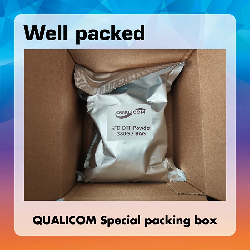 Qualicom 직접 전사 필름 프린터용 DTF 파우더, 400G TPU 핫멜트 파우더, 최고 품질