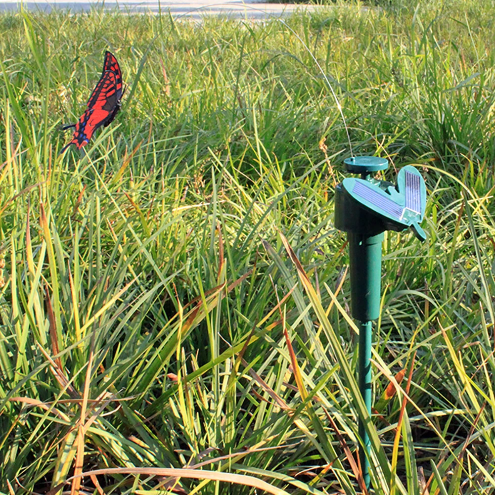 Butterfly Decoration 1-5Pcs Solar Powered Flying Wobble Fluttering Butterfly Ornament Cute Animal Solar Flying Butterfly Decor Yard Outdoor Decor