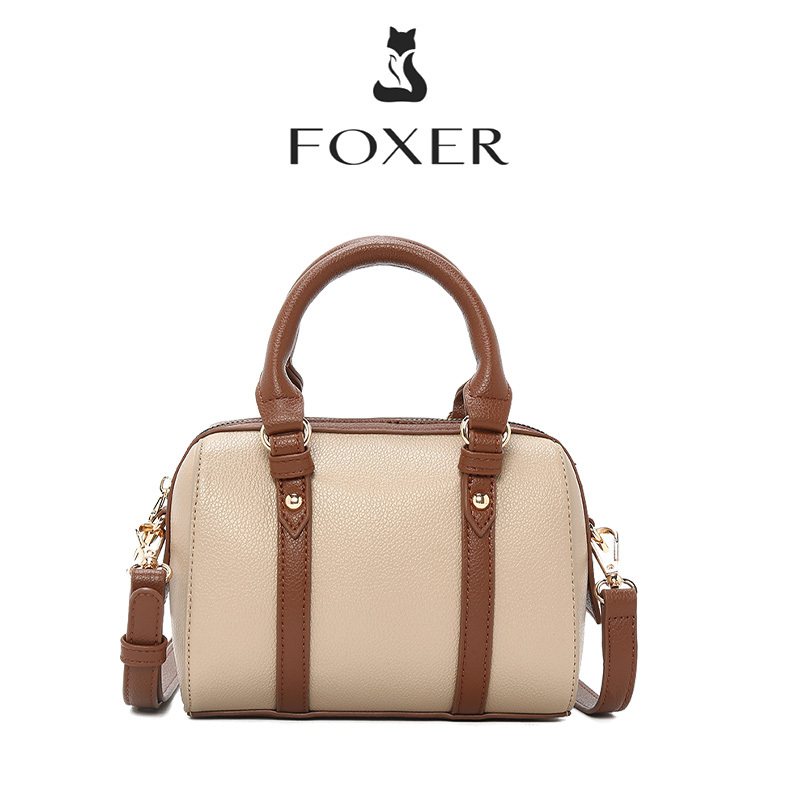 FOXER Retro Top-handle Bag for Women 2025 Spring & Summer New Fashionable Classic PU Female Shoulder Crossbody Pillow Bag Purse