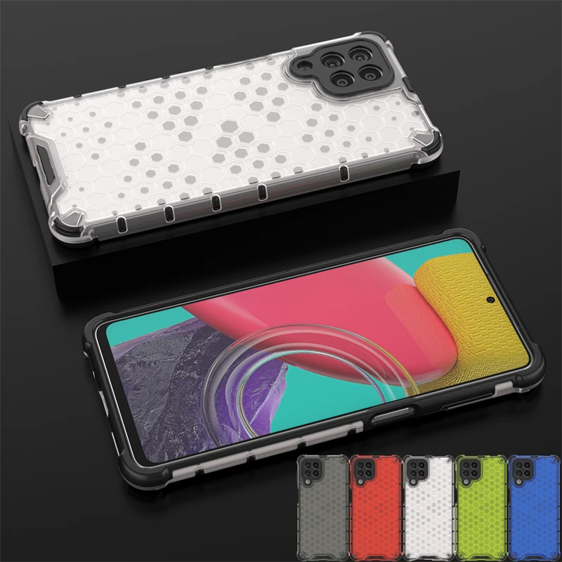

Honeycomb Shockproof For Samsung Galaxy M53 Case Armor Phone Capa For Samsung M53 M52 M13 M33 A53 A23 A73 Cover Translucent TPU