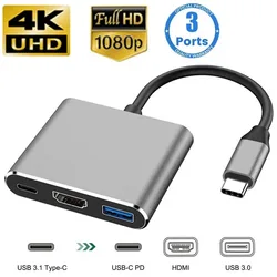 Universal 3 - in - 1 USB - C to HDMI and USB 3.0 Hub Docking Station Adapter (3 in 1)