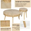 Farmhouse Round Coffee Table 2Pack, Rustic Sofa Side Tea Tables Nesting Center Table Set with Handmade Rattan for Living Room 5