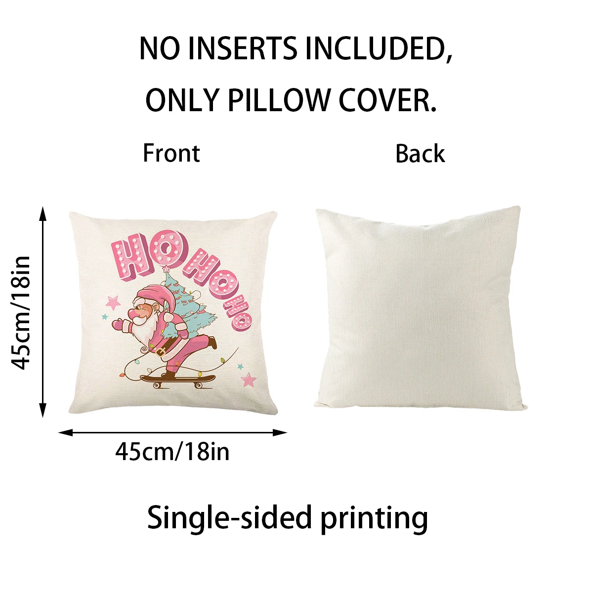 Christmas Cushion Cover 45×45cm Xmas Throw Pillow Covers Christmas Cartoons Pink Theme Pillowslip Home Decor Pillowcase