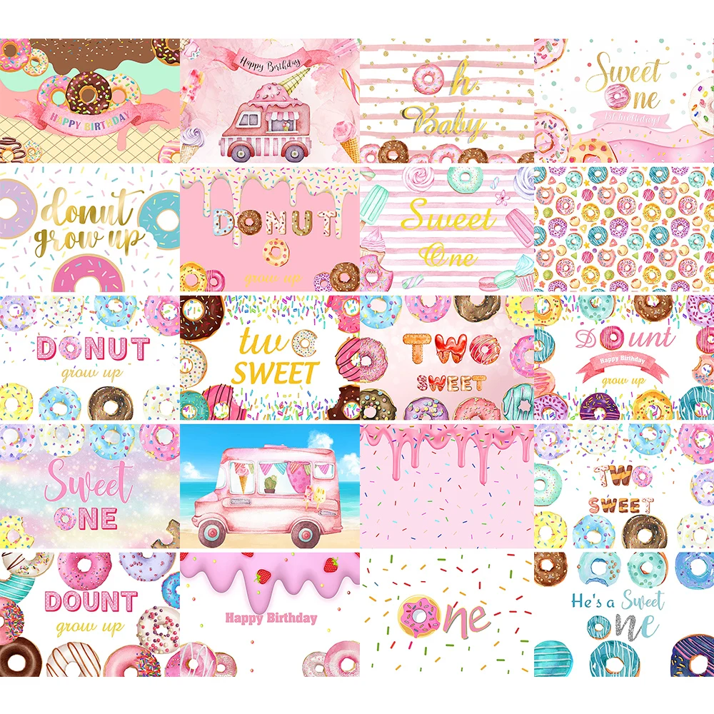 

Фон для фотографий, с пончиком, для дня рождения настенный плакат для декора