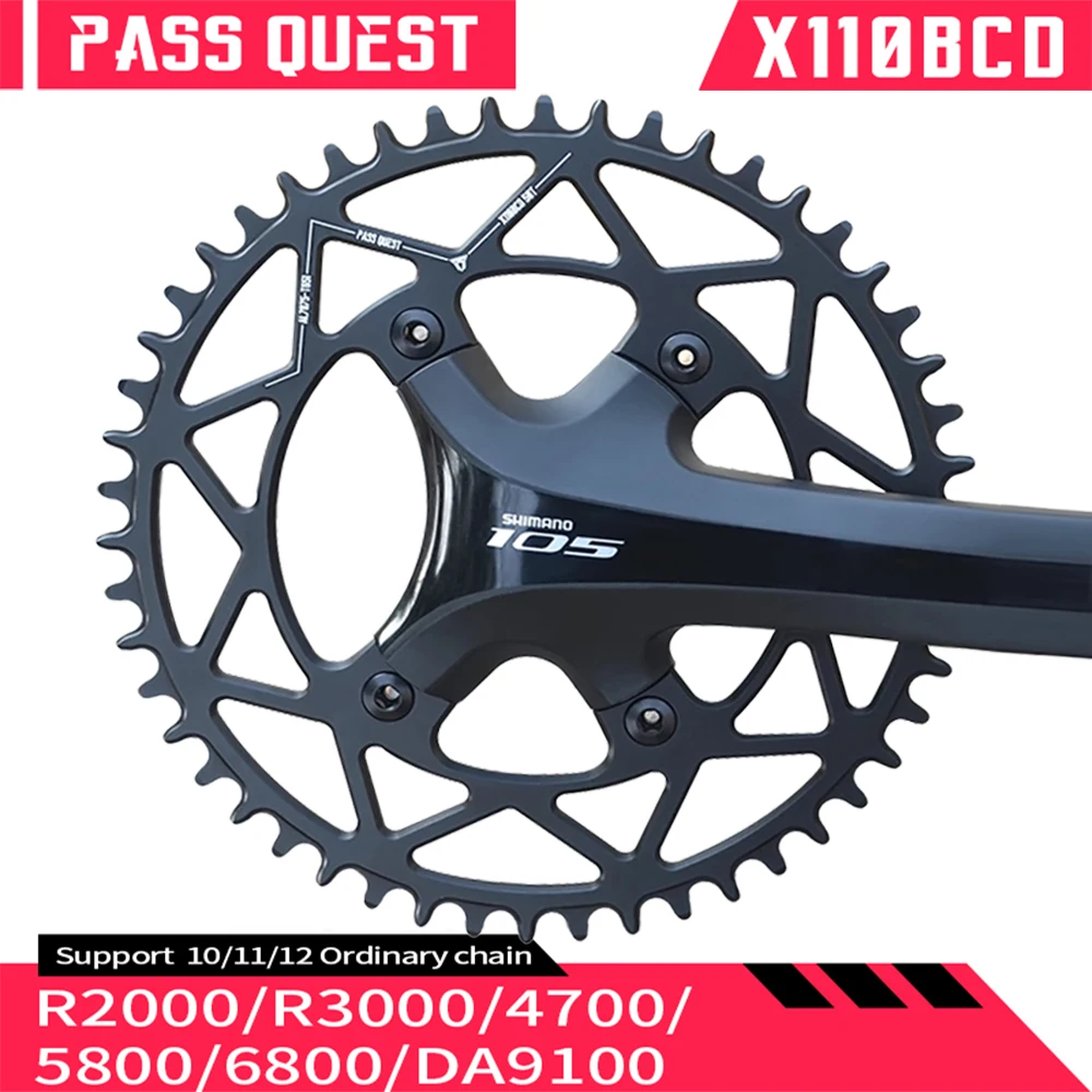 

PASS QUEST 110BCD 4Claw Bicycle Chainring X110 Narrow Wide Chain Wheel 36T-58T 105 R2000 R3000 4700 5800 6800 DA9000 Crankset