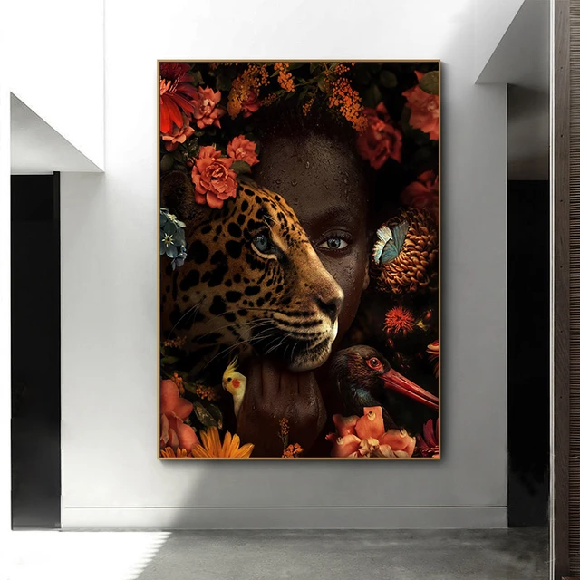 Quadros Decorativo Leão e Tigre 3D Kit com 2 Quadros