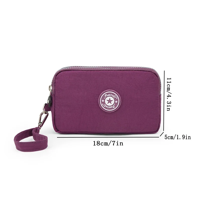 Three-layer Zipper Mobile Phone Bag Women's Portable Waterproof Multi-layer Pocket Bag
