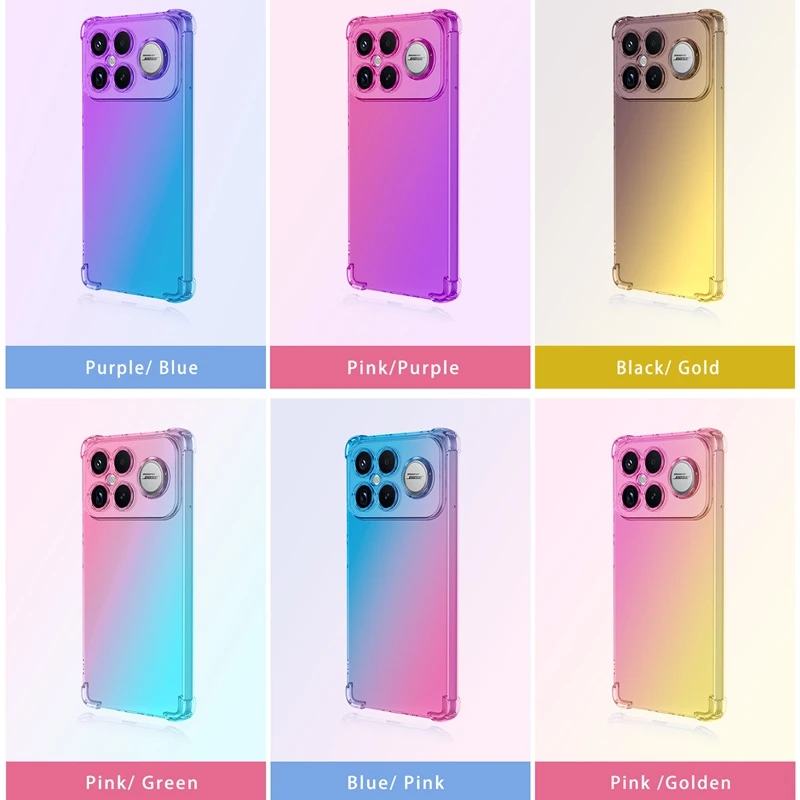 Shockproof Gradient TPU Case - Clear Protective Cover Shell