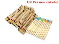Eco-Friendly Bamboo Toothbrush Set - Soft Bristle Charcoal Brushes (10Pcs New Colorful)