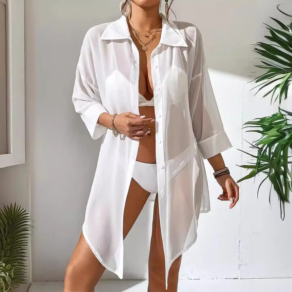 Lightweight Beach Cover Up Sun Protection Swimsuit Cover Ups for Vacation Casual Beach Dresses Fashionable Swimwear 4