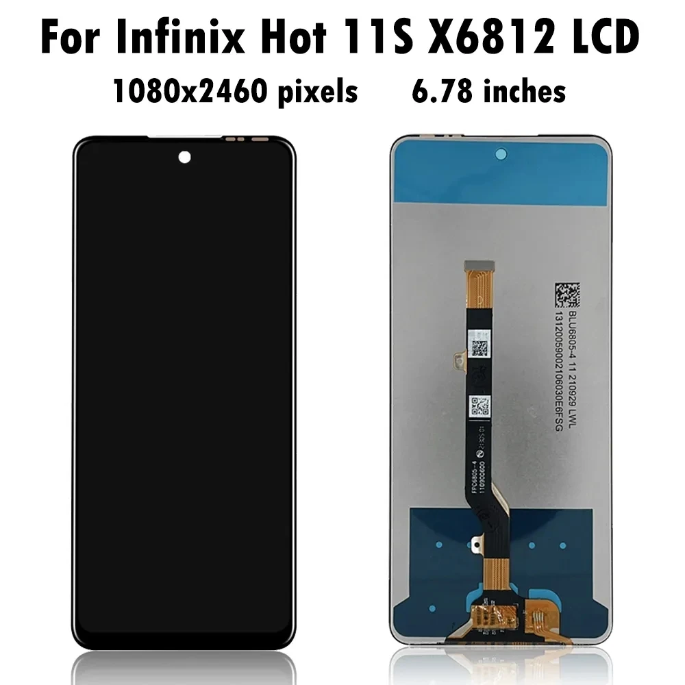 6.78  Infinix Hot 11S X6812 LCD ÷ ġ ũ Ÿ , X6812B LCD  ü ǰ