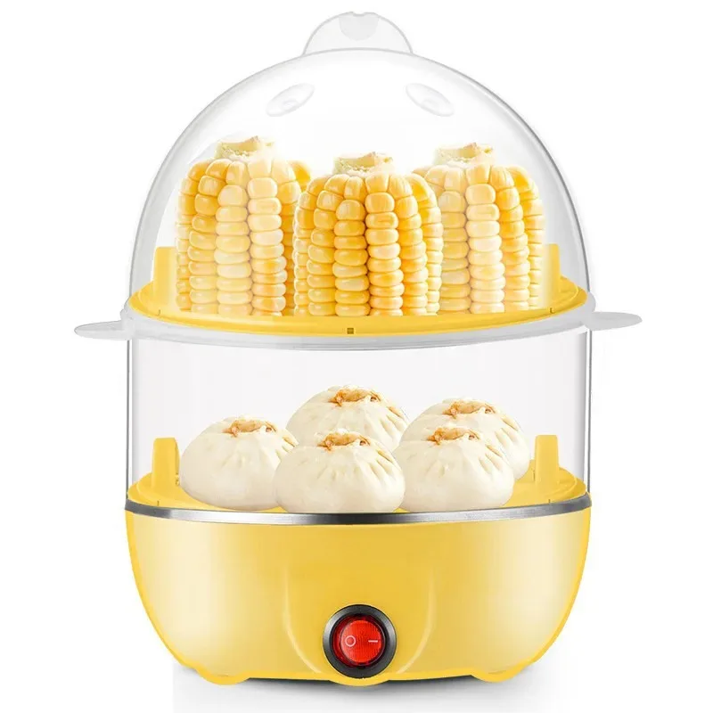 Electric Egg Cooker Egg Cooker Double Multifunction Layers Egg Boiler Corn Milk Rapid Breakfast Cooking Steamer Appliances Kitchen