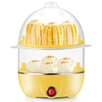 Electric Egg Cooker Double Multifunction Layers Egg Boiler Corn Milk Rapid Breakfast Cooking Egg Steamer Appliances Kitchen 2