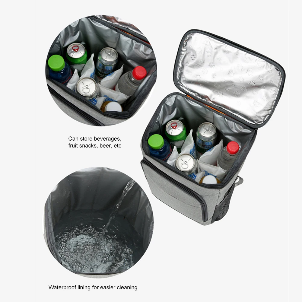 Thermal Backpack Cool Storage Backpack Waterproof Insulated Lunch Large-capacity Reflective Strip For Outdoor Camping