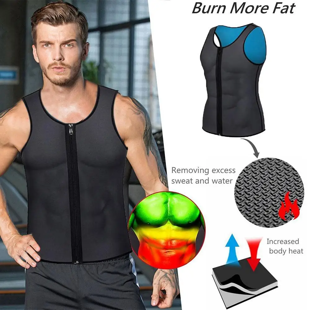 

Shaping Sauna Vest Corset Waist Trainer Slimming Fat Burn Men Women Zipper Style Underwear Gym Fitness Sauna Suit For Men