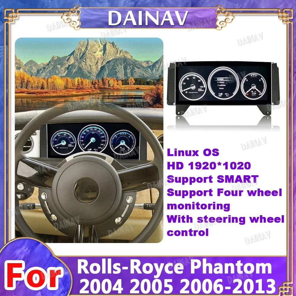 

Linux OS Car LCD Dashboard Display For Rolls-Royce Phantom 2004 2005-2013 Original Car Digital Cluster Instrument Speed Meter