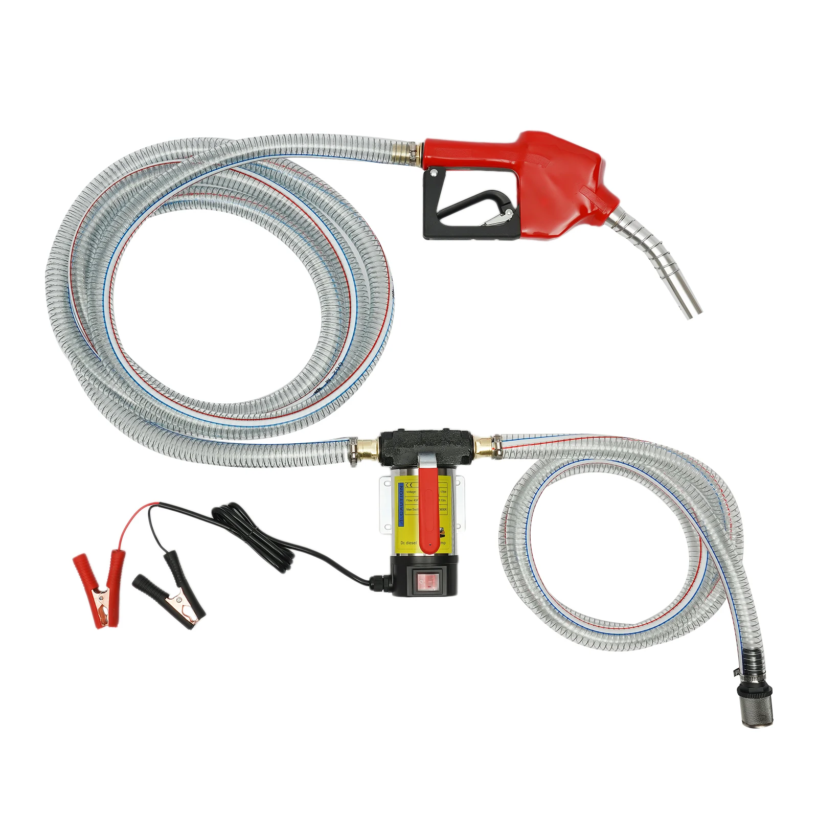 12V 175W Diesel Pump Fuel Oil Pump Automatic Pistol 45L/min Electric Self-priming Diesel Pump Transfer Pump Kit 3600RPM NEW
