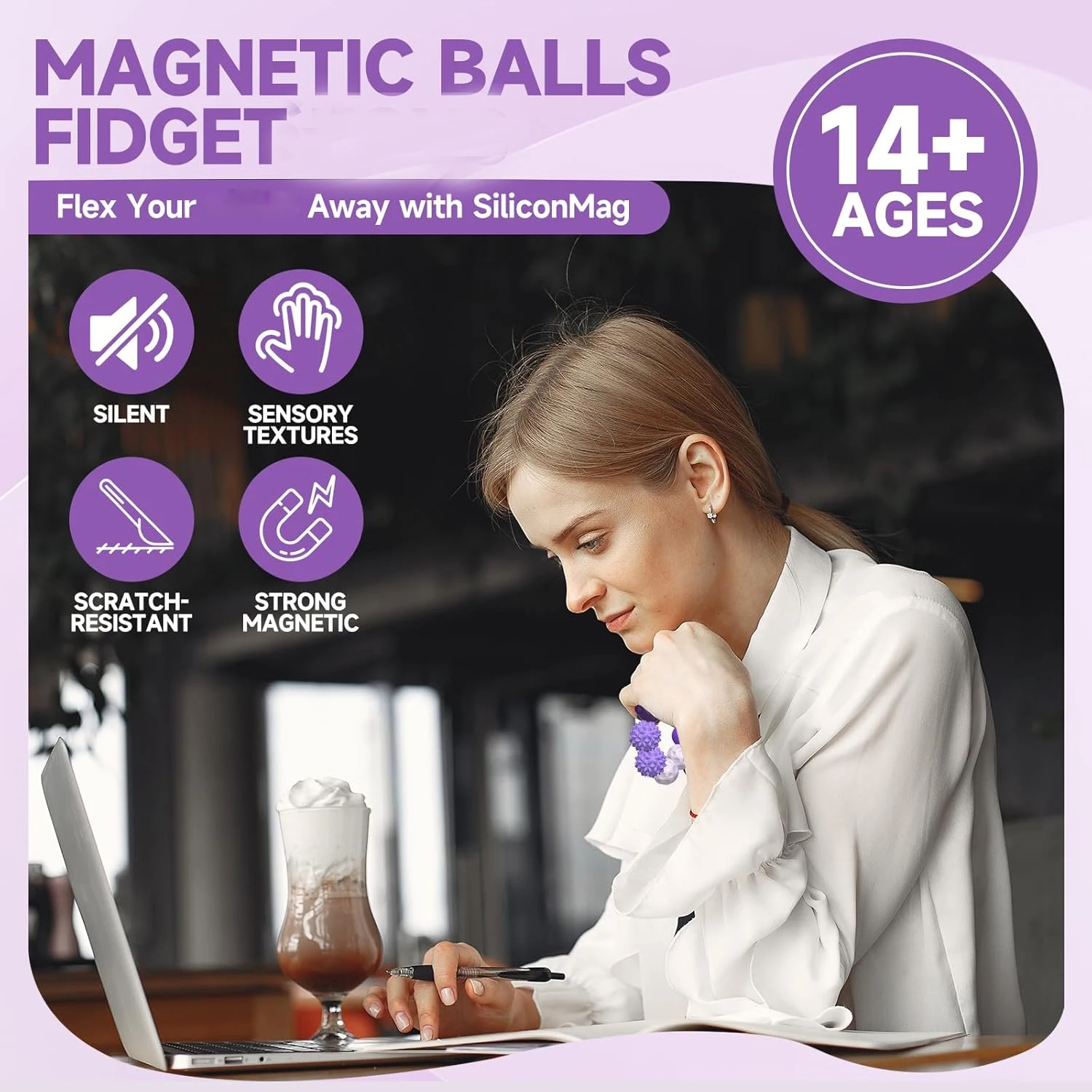 Silicone Grip Strengthener Balls Magnetic Sensory Fidget Ball Attracting Stress Ball Massage Balls  for Anxiety Relief