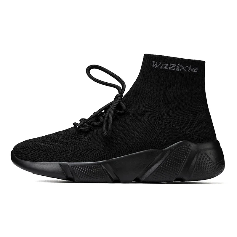 High Top Casual Shoes Women Men Sneakers Outdoor Breathable Socks Shoes Thick Bottom Cushioned Mesh Lace Up Plus Size 35-47
