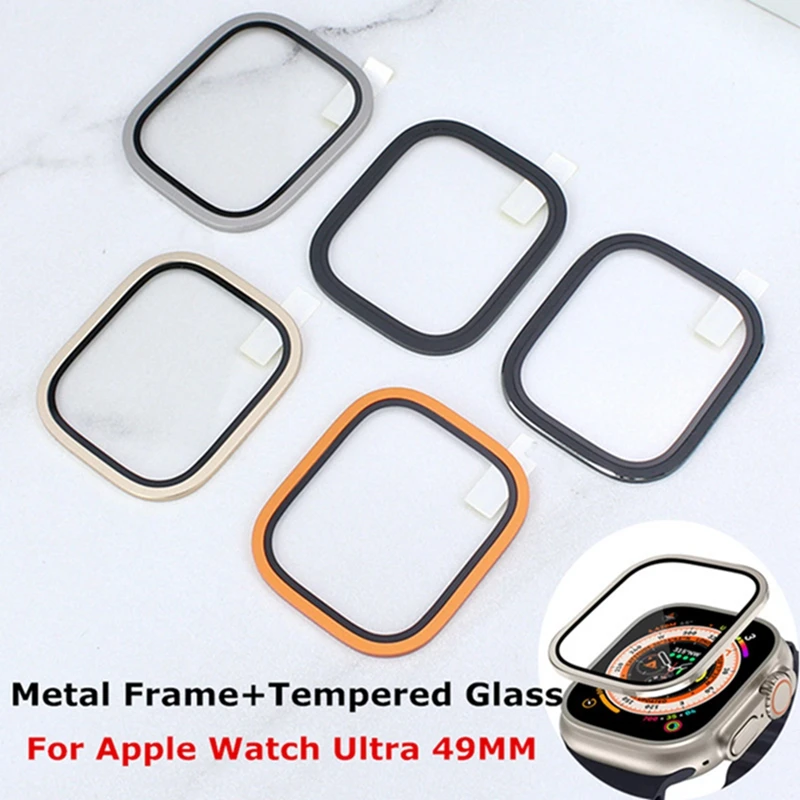 Tempered Glass for Apple Watch Ultra 49mm Metal Frame Anti Scratch