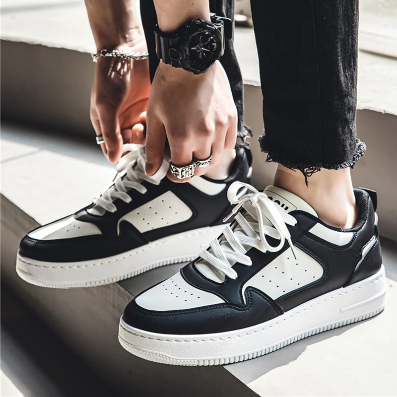 

Мужские кроссовки для скейтборда на толстой подошве с круглым носком на шнуровке классические универсальные повседневные спортивные туфли удобные нескользящие износостойкие