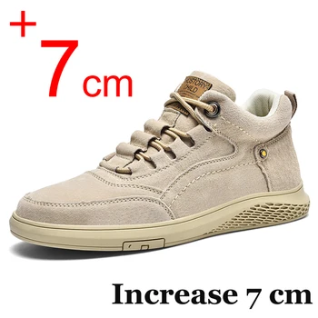 Spring Fashion Men Sneakers Elevator Shoes 7CM Invisible Heightening Shoes Man Trendy High Top Breathable Casual Taller Shoes 1