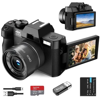 G-Anica 컴팩트 디지털 사진 카메라, 4K 와이파이 웹캠, 빈티지 브이로그 비디오 레코더, 유튜브 48MP 캠코더, 16X 디지털 카메라