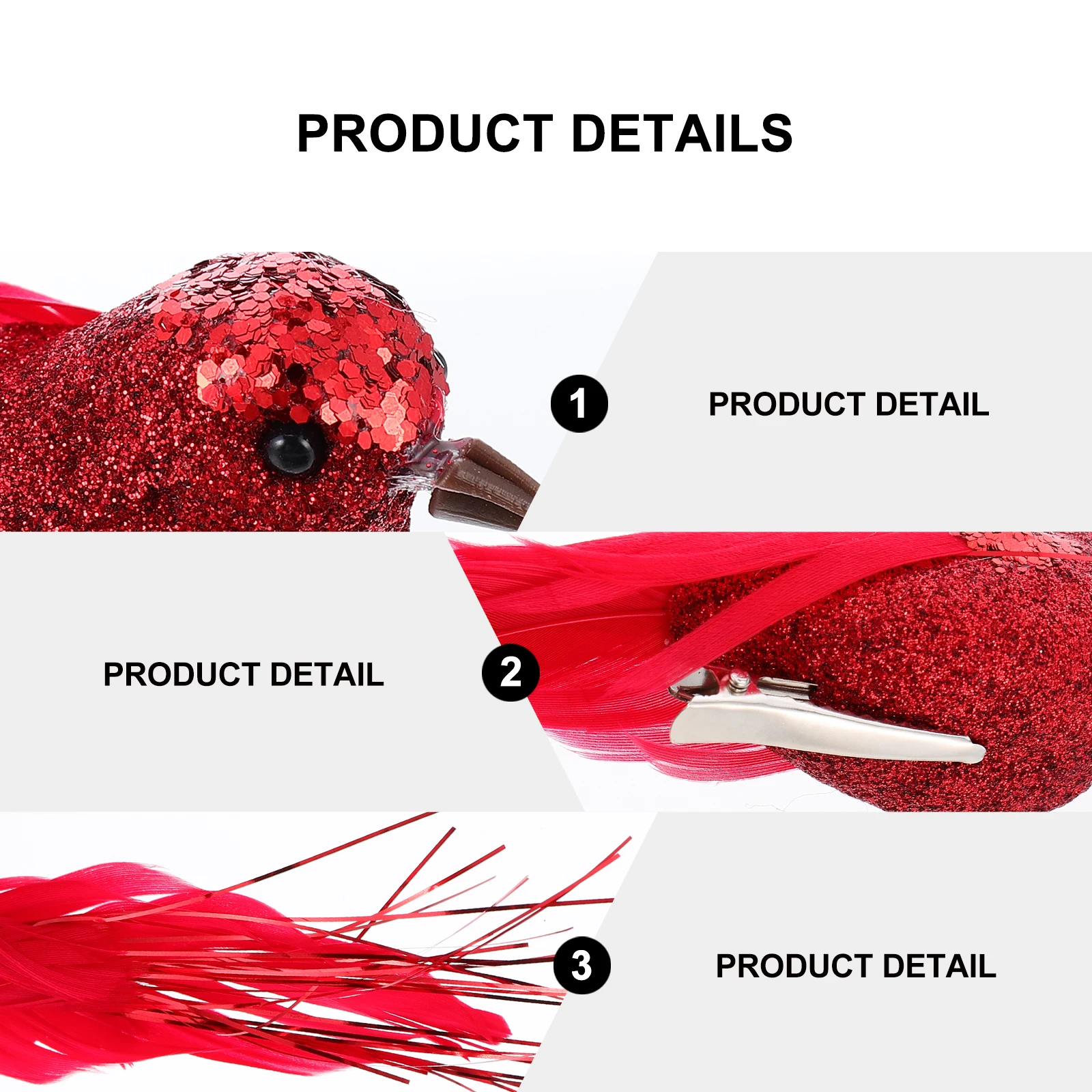20 Uccellini Cardinali Rossi Con Clip Metallica – Decorazioni Natalizie Per Albero, Ghirlande, Finestre – Mini Uccelli Finti In Plastica E Schiuma – 8x3 Cm
