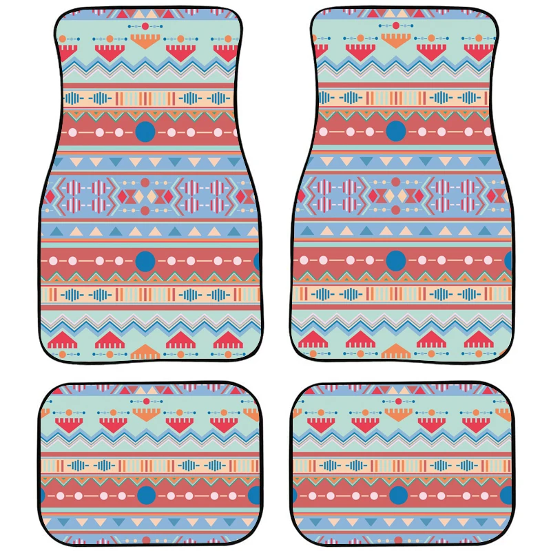 

Retro Ethnic Stripe Design Universal Type Rubber Material Car Carpet Waterproof Non-slip Car Foot Mat For Bmw E46 Golf