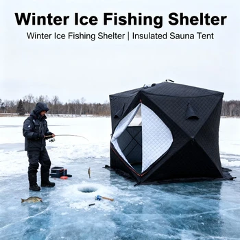 Portable Ice Fishing Shelter Easy Set-up Winter Fishing Tent Ice Fishing Tent Waterproof & Windproof Winter Fishings Shelter 텐트 1