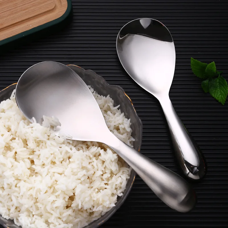 304 Stainless Steel Long Handle Rice Soup Spoon Ladle Household Cooking Utensils for Kitchen Accessories Tableware