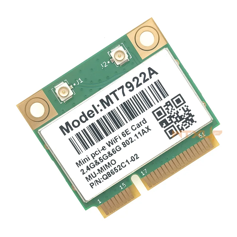 MT7922 Wifi 6E 5400Mbps 네트워크 카드 미니 pci-e 무선 어댑터 블루투스 5.2 트라이 밴드 802.11AX/AC Wi-fi for Windows 10 11