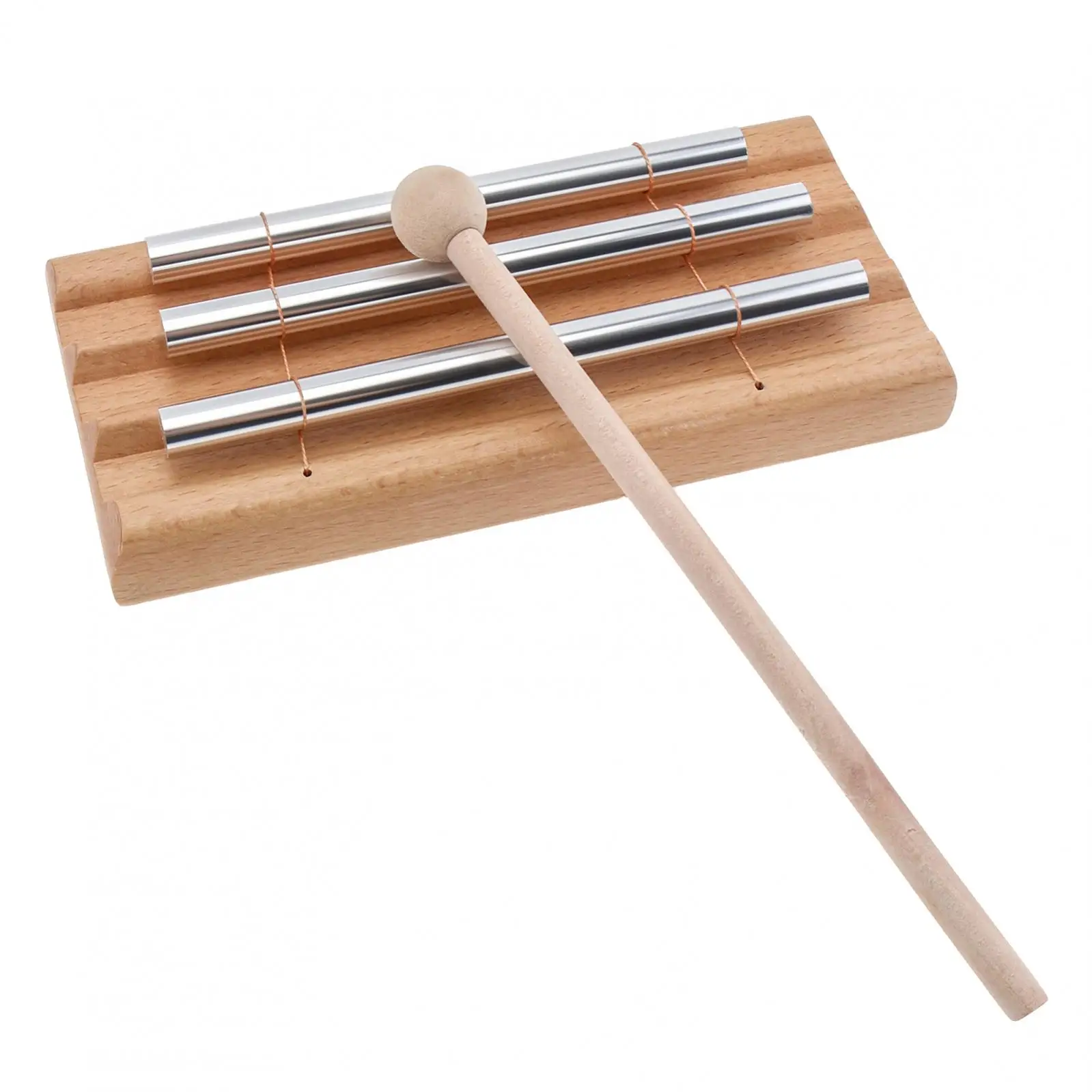 Three Tone Chime Bar for Classroom Management / Meditation and Mindfulness, Wooden Bells Percussion Instruments